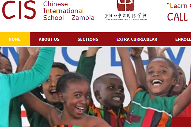 CIS Front page Le site web pour Chinese International School a Lusaka