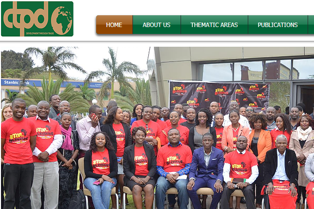 CTPD Front page Site web developé par Digital Fingers pour le CENTRE FOR TRADE POLICY DEVELOPMENT a Lusaka, Zambie